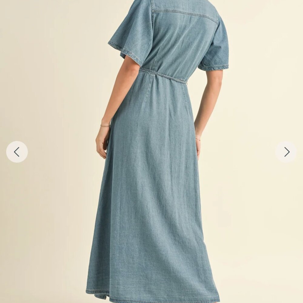 Miou Muse Denim Wrap Dress-Small-NWT! - Picture 4 of 10